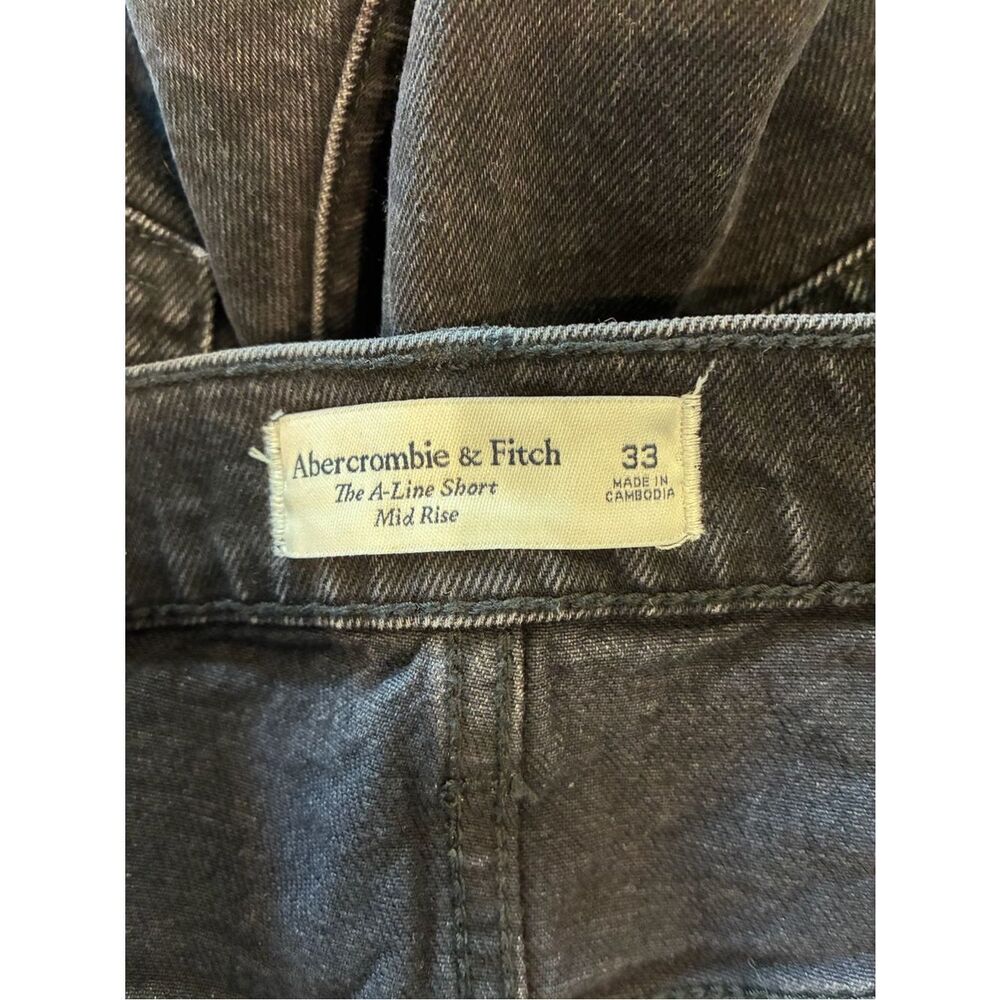 NWT ABERCROMBIE & FITCH The A-Line Short Mid Rise Black Size 33 - Picture 4 of 7
